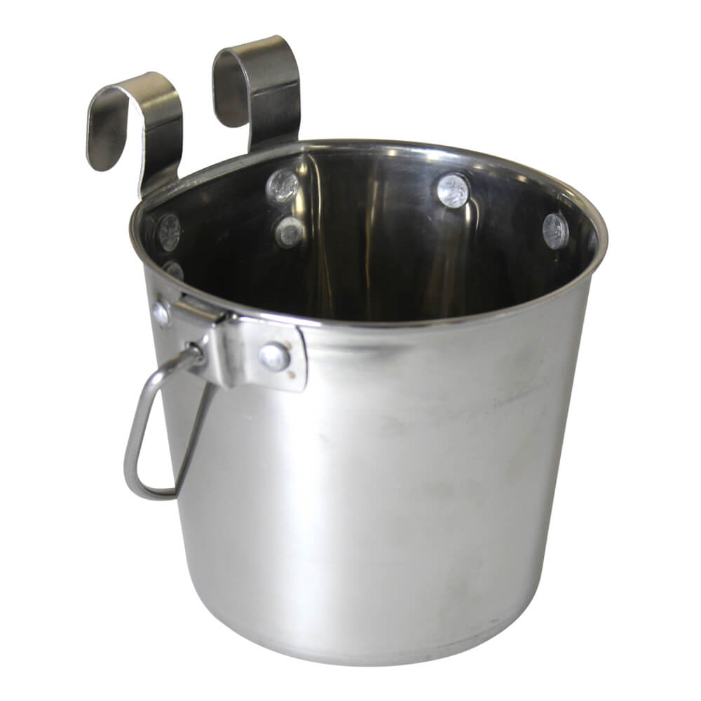 Stainless Steel Pail, Flat Sided Hook-On with Rivets 010LB-8355 - Picture 5 of 8