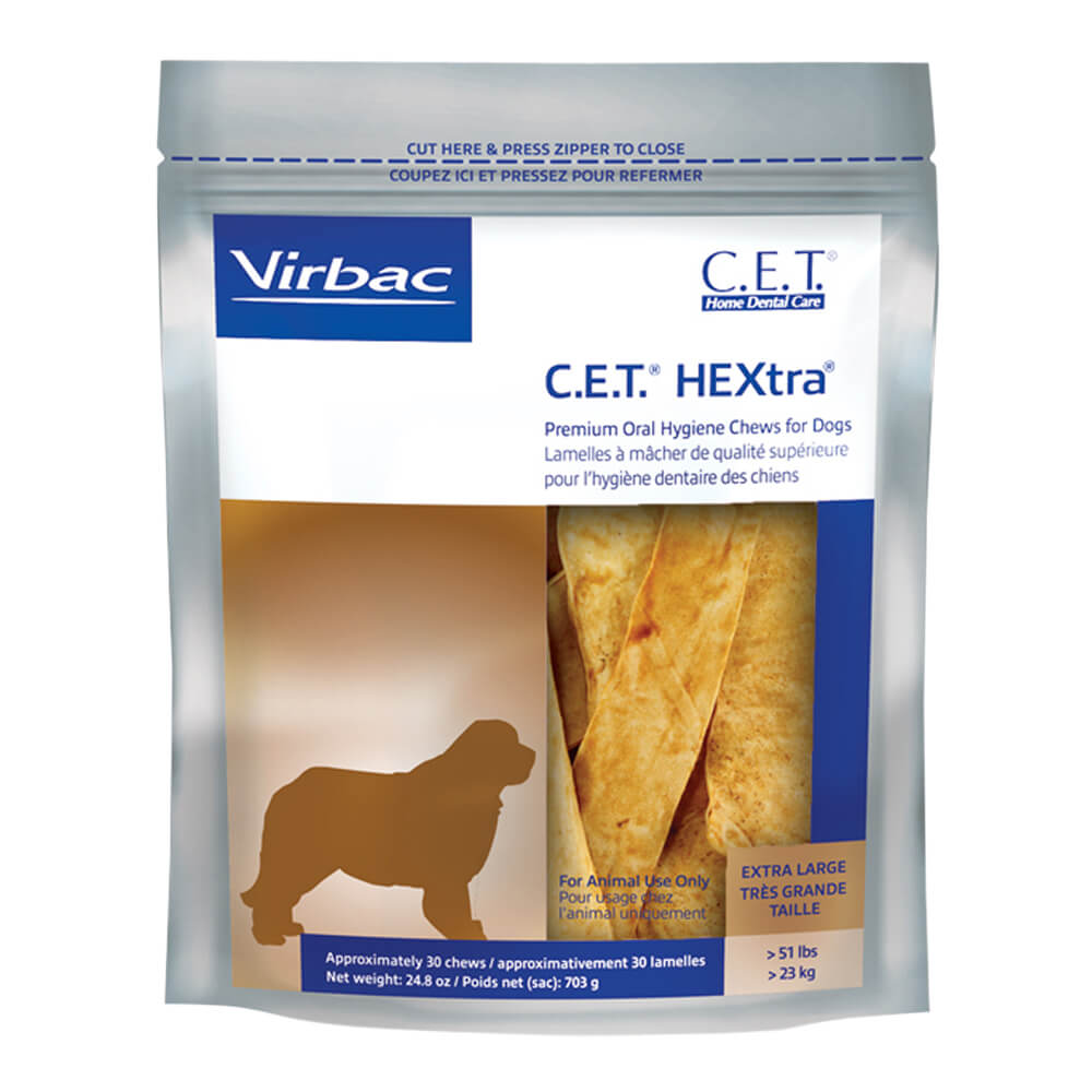 Virbac C.E.T. HEXtra Premium Dental Oral Hygiene Chews for Dogs, 30 ct - Picture 2 of 2
